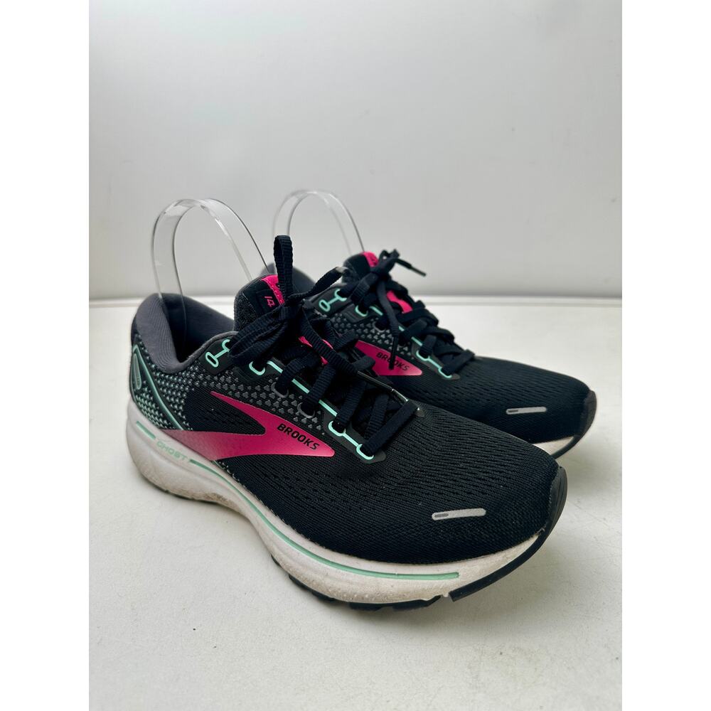 Brooks Ghost 14 Black/Pink/Yucca Sneakers Women's Sz 7.5